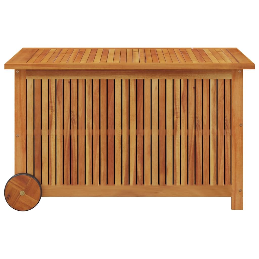 vidaXL Caja de almacenaje de jardín Ruedas Acacia Maciza 90x50x58 cm, Muebles de jardín, Muebles de jardín, Caja de Almacenamiento de Madera