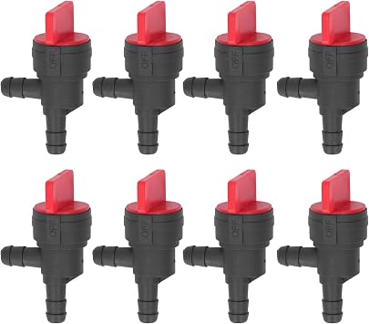 8PCS 1/4 Inch Fuel Shut Off Valve Right Angle Gas Valve, High Precision, Compatible with TC 35857/731 07851/698181/698180/697944/494769/120 228, Ideal for Small Engine Fuel Systems