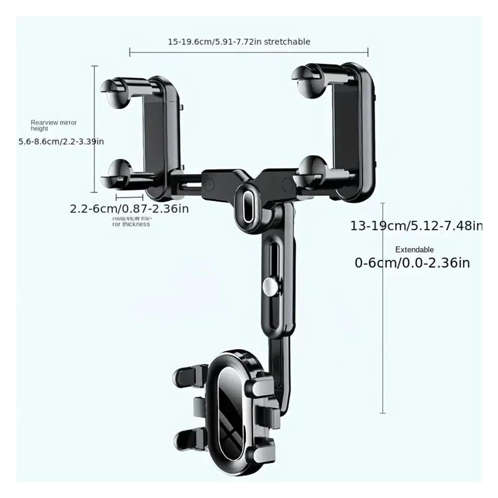Porta Cellulare Auto Supporto per telefono con specchietto retrovisore per auto girevole a 360°