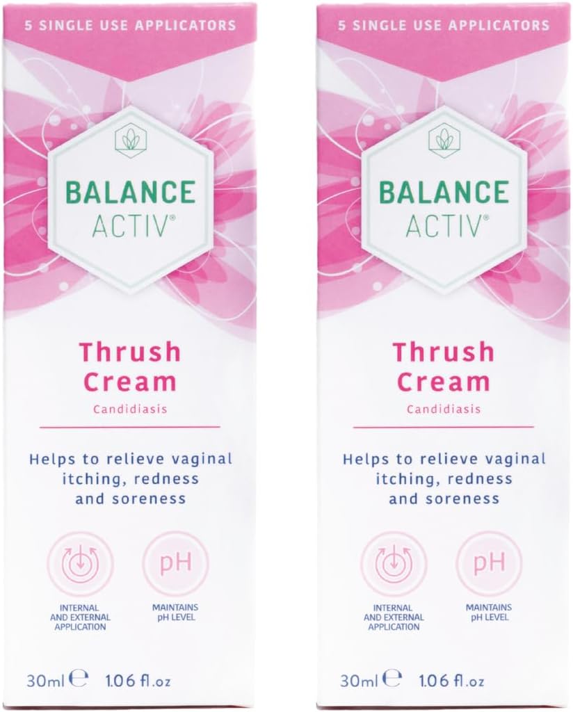 Thrush Cream, Internal & External Use, Works Naturally, Relieves Thrush Symptoms & Prevents Recurrence, 5 Applicators (30ml), Pack of 2