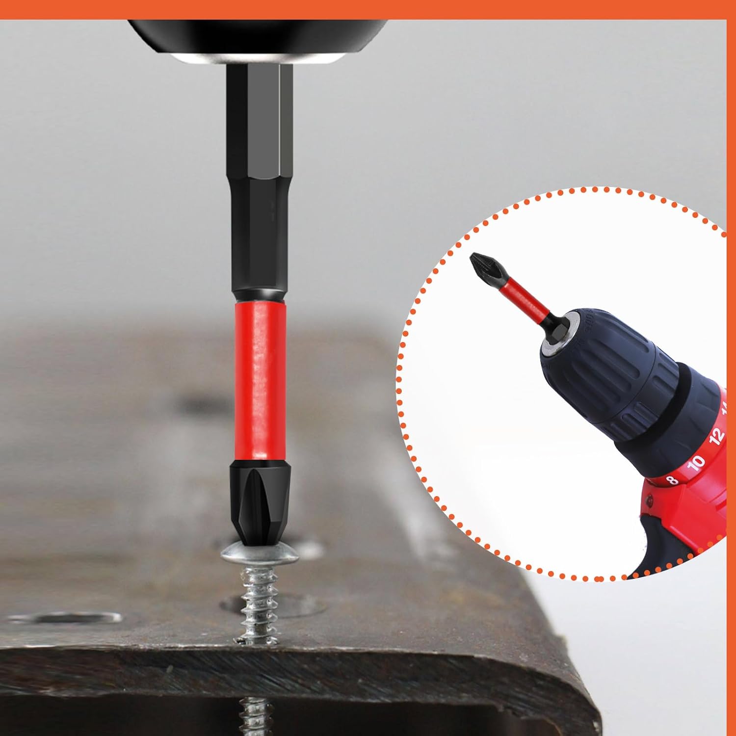 10 Pack Phillips PH2 Magnetic Screwdriver Bit Set, Anti Slip Drill Bits Toolsteel 1/4 Hex Shank Cross Tool for Single and Double Head Screw Impact (150mm/6”)
