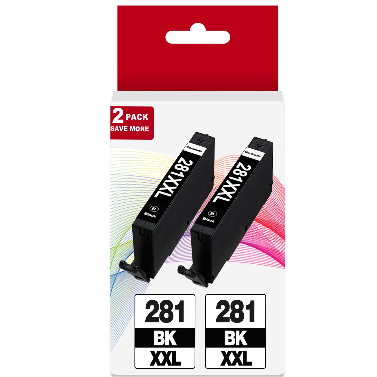 281 XXL Black Ink Cartridges 2 Pack Replacement for Canon CLI 281XXL for Cannon 280 281XL Fit for TR8620a TR8600 TR8622a TR8520 TS9521c TR7520 TS9120 TR8622 TS9520 TS6220 TS6320 TS702a TR8500 TR7620
