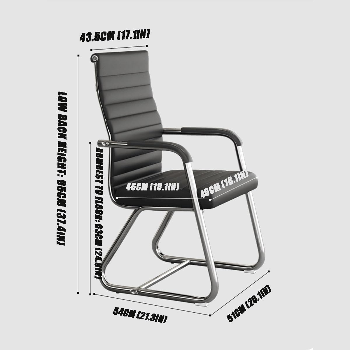 ZAIHW Office Visitor Chair, Modern Leather Reception Chair, mid-Back Conference Seating, Office Waiting Chair, Suitable for Adults and Teenagers(Brown)