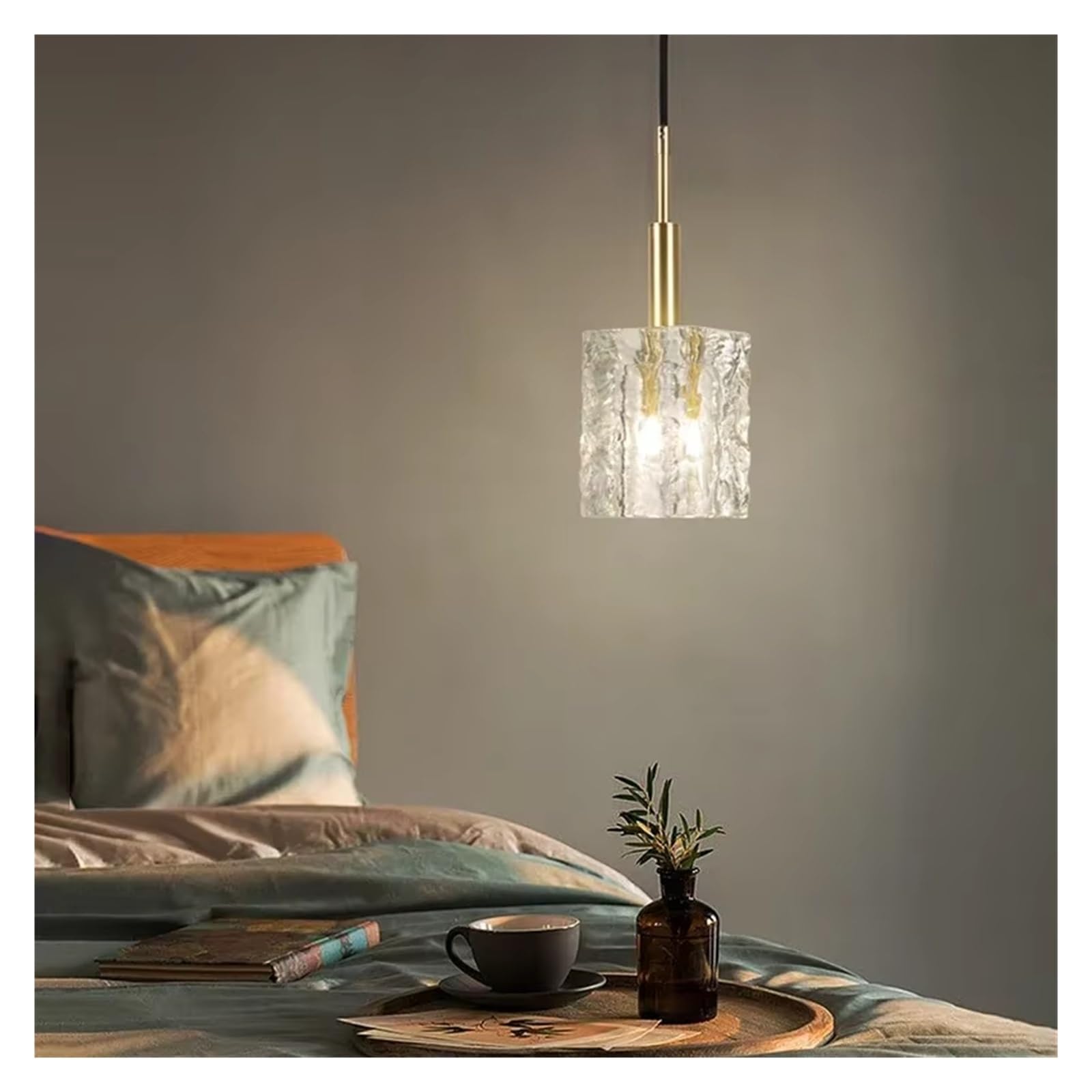 Lustre en cuivre pour restaurant et bar au design de luxe en cristal