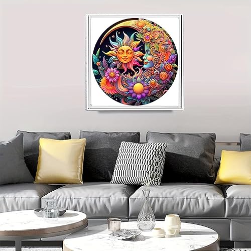 Miniatura 6 de mjcakrn Kits de pintura de diamantes para adultos  DIY flores de luna 5D kit de arte de diamantes de perforación completa pintura de puntos de