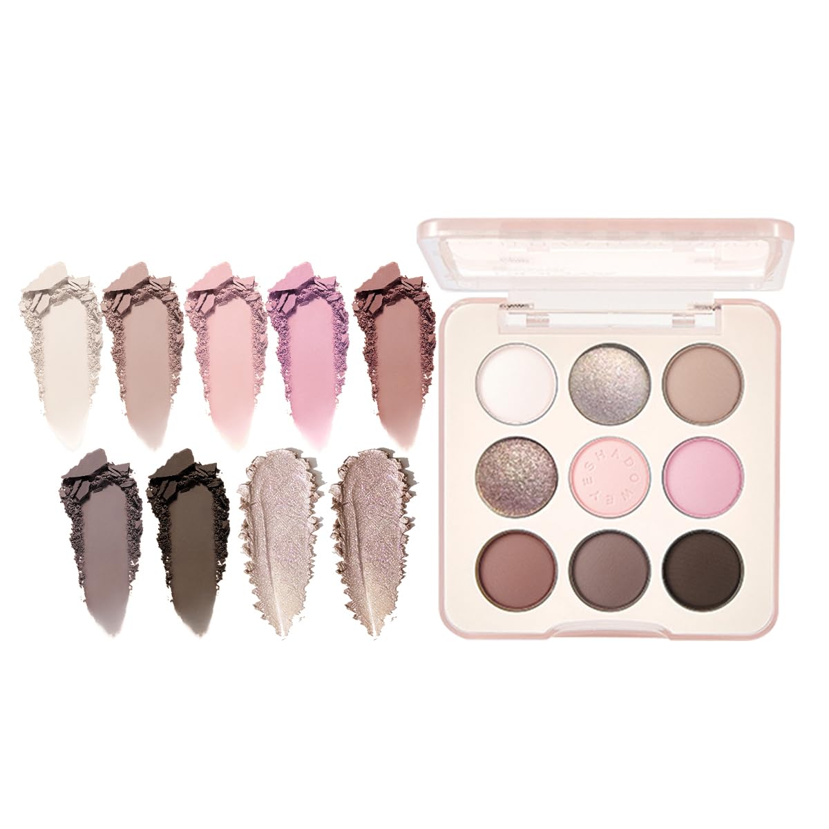 Dusty Rose Eyeshadow Palette — Matte & Duochrome Shimmer Mix, Blendable Powder, Low‑Fallout Palette Featuring Pink, Mauve, Taupe, Bronze & Rose‑Gold Shimmers for Soft Pink Smoky Looks-(C03)