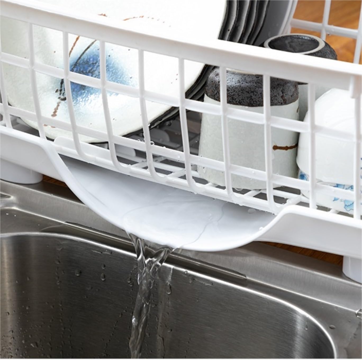Dish Drying Rack Tableware Holder Kitchen Dish Sink Drainer Drying Rack Wash Holder Basket Organizer Tray Kitchen Rack Drying Rack Kitchen(White)
