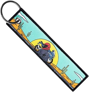 MotoLoot Keychain for Motorcycles, Scooters, Cars and Gifts Sunset Rider