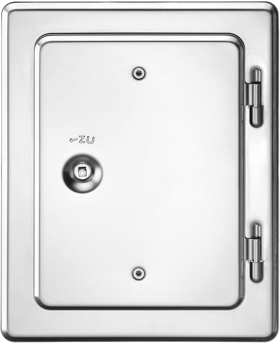 Upmann 10119 V2A Stainless Steel Chimney Door with Square Lock, stainlesssteel