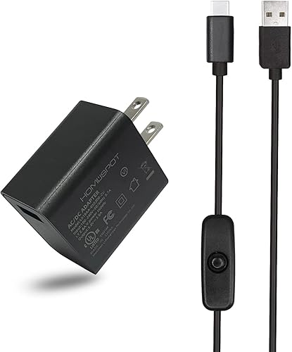 Miniatura 6 de Fuente de alimentación 5V3A con interruptor de 2.5 A, 2 A, 1.5 A, 1 A, adaptador de CA de carga rápida rápida con interruptor de encendido y apagado