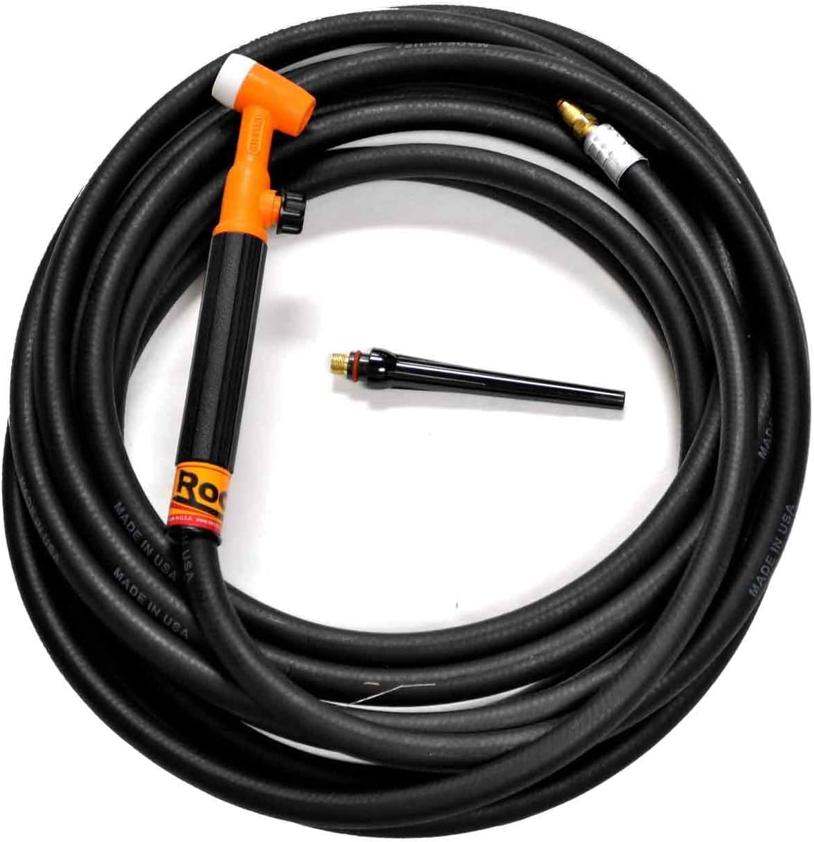 Rocker R-17FV-12R 180amp Air Cooled TIG Torch Kit, Flex-Head, Valve, 12.5' Rubber Single Line, Orange