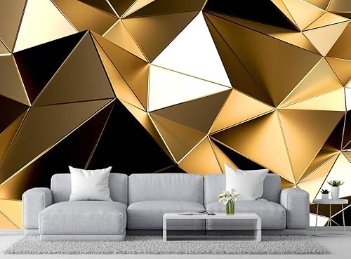 Wmjurel Papel tapiz dorado con líneas geométricas 3D para murales de pared de fondo grande, para pared de fondo de sofá, pared de fondo de TV (no disponible en Yaxa Costa Rica