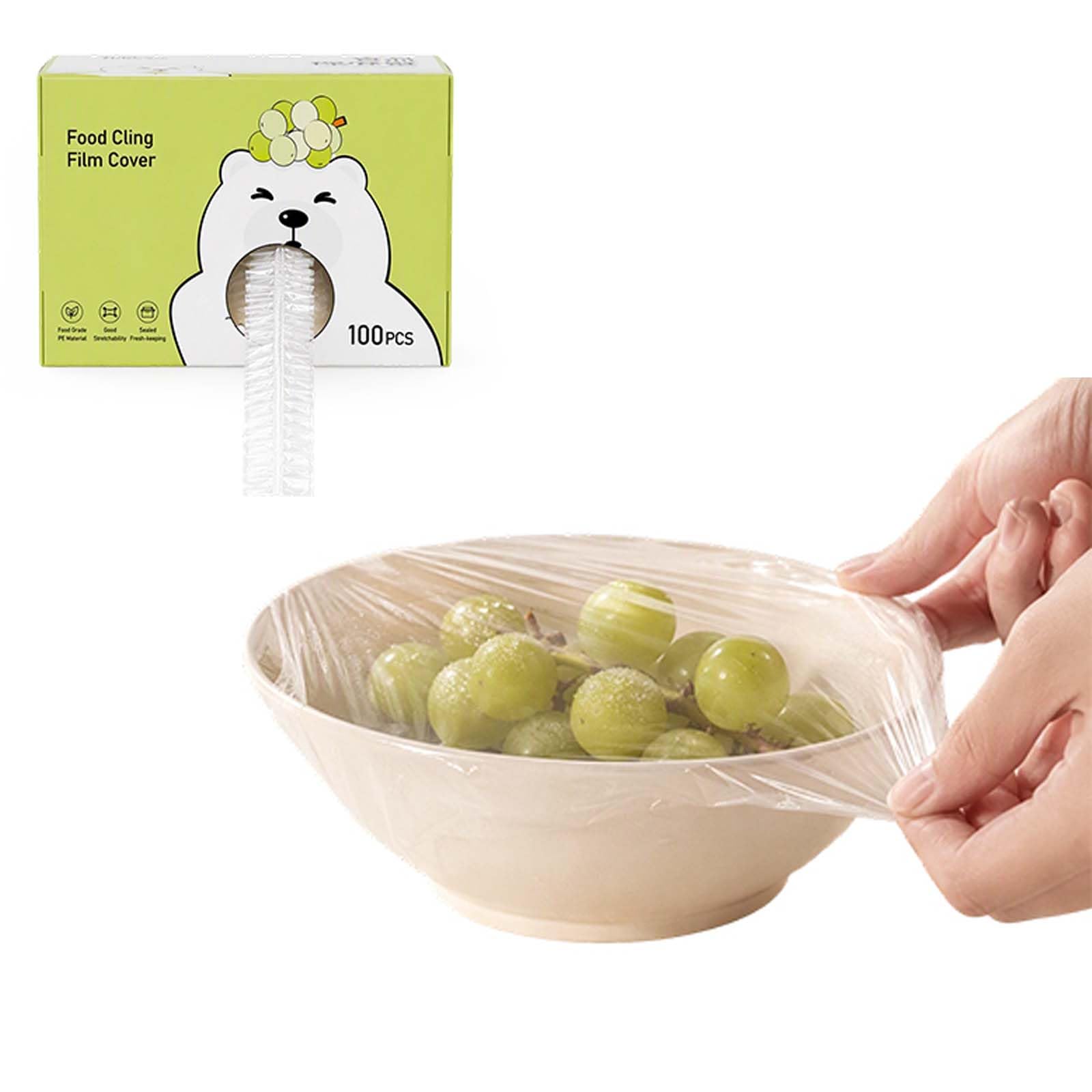 Disposable Stretch Food Covers, Elastic Bowl Covers Food Storage，100PCS