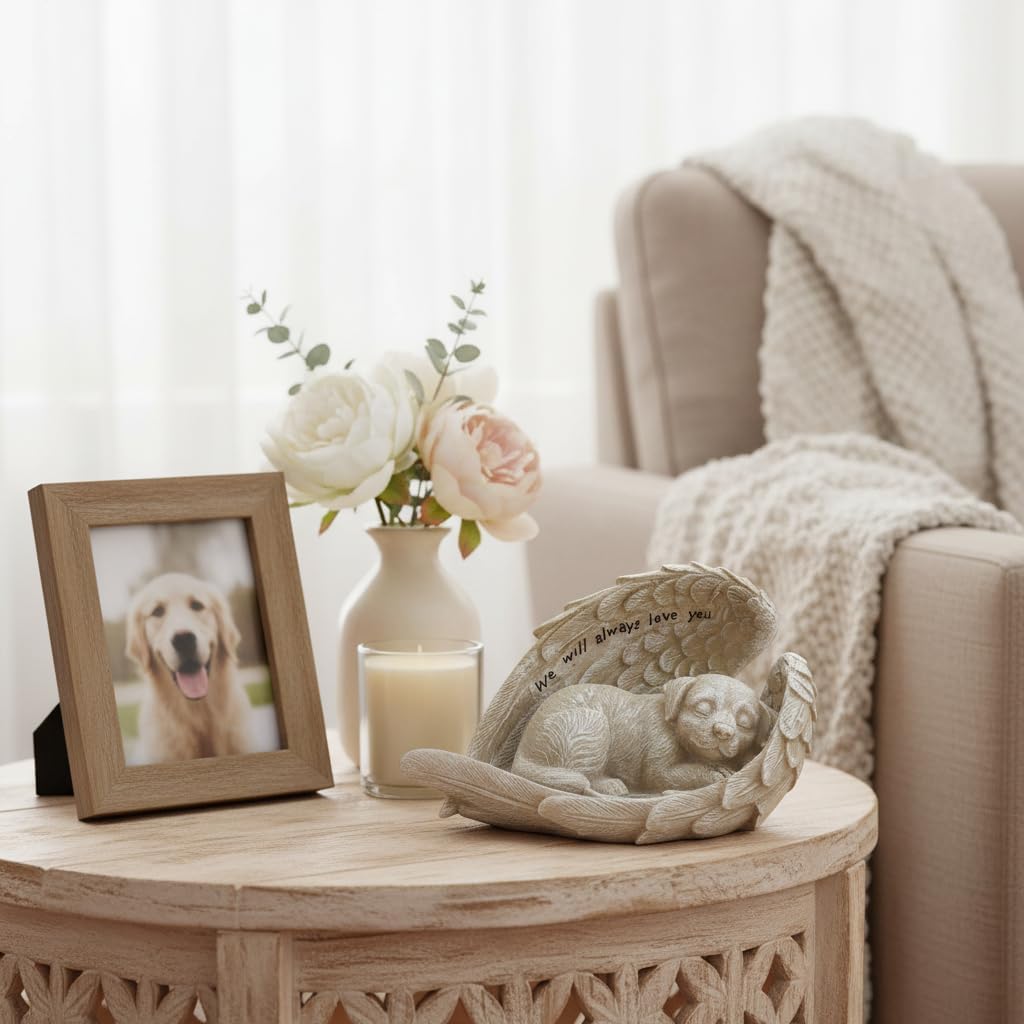 Comfy Hour 8.2 Inch Dog Angel Statue, Sleeping Pet Memorial image 5