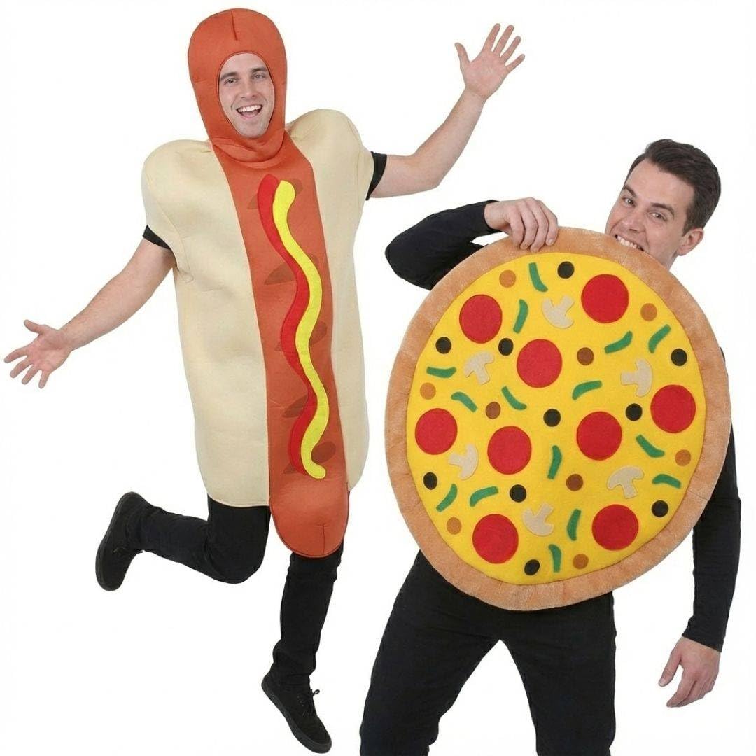 Zestaw kostiumów do pizzy i hot dogów, zabawny jeleń, duet i pary, fantazyjne stroje dla dorosłych, zabawny kostium na imprezę, festiwale i strój na Halloween