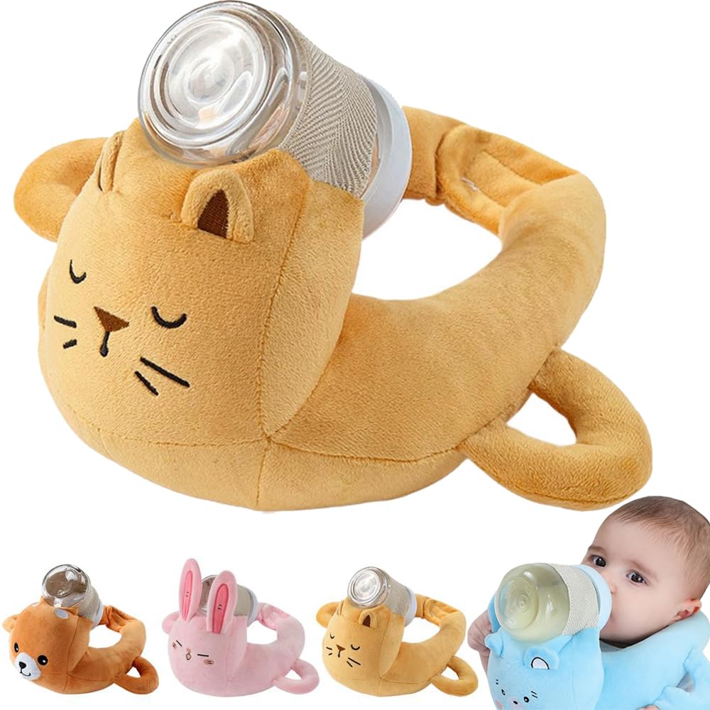Neugeborenen-Flaschenfütterungskissen, Verstellbares Stützkissen für die Flaschenfütterung, Baby Bottle Support Pillow, Ergonomisches Design Zur Entlastung Von Handgelenk Und Armen,Bequem (Orange)