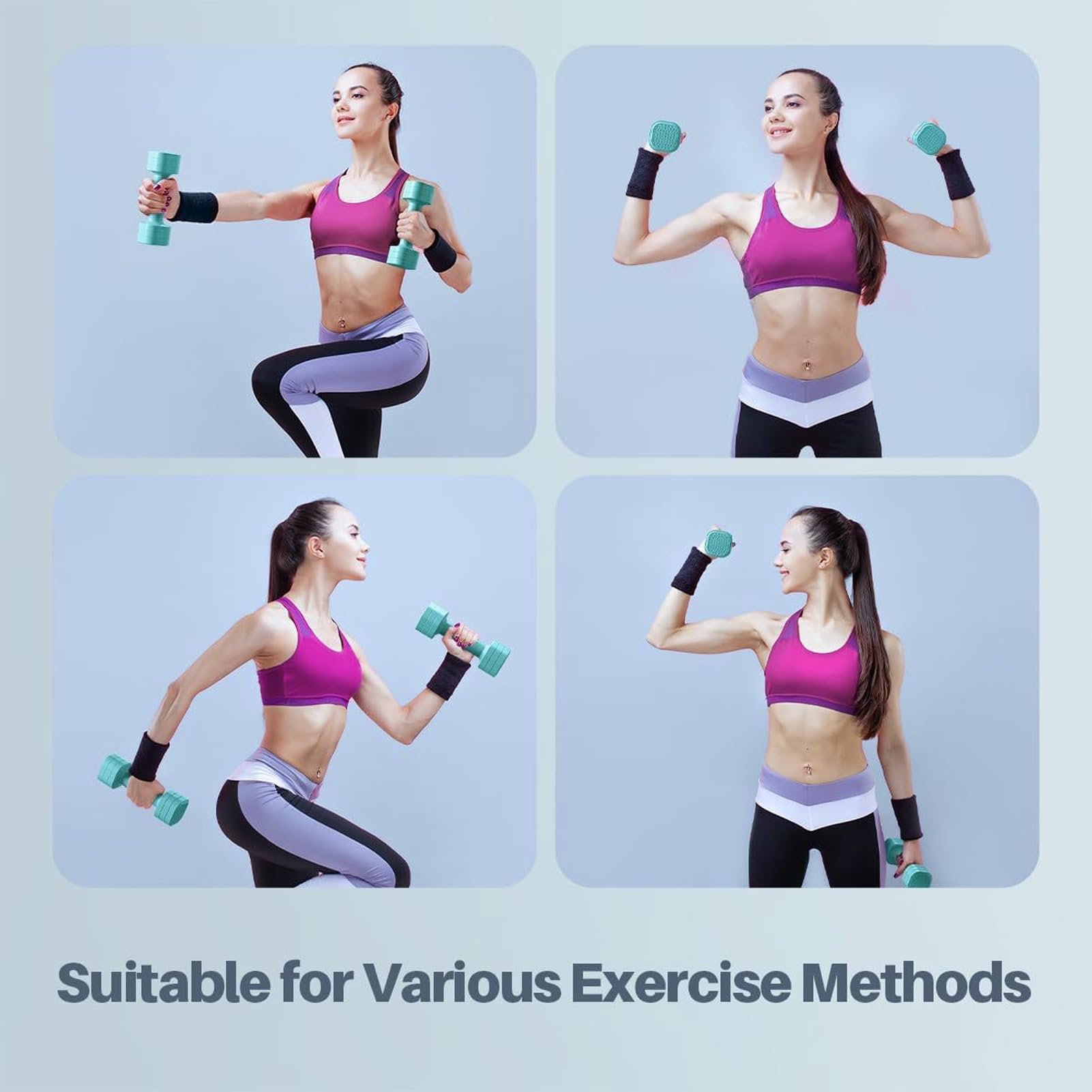 Dumbbell Verstellbare Kurzhanteln, 2-teilig, für Frauen, rutschfeste Griffe, 4-in-1-Fitnessgewichte | Vielseitiges Trainingsgerät für das Training zu Hause