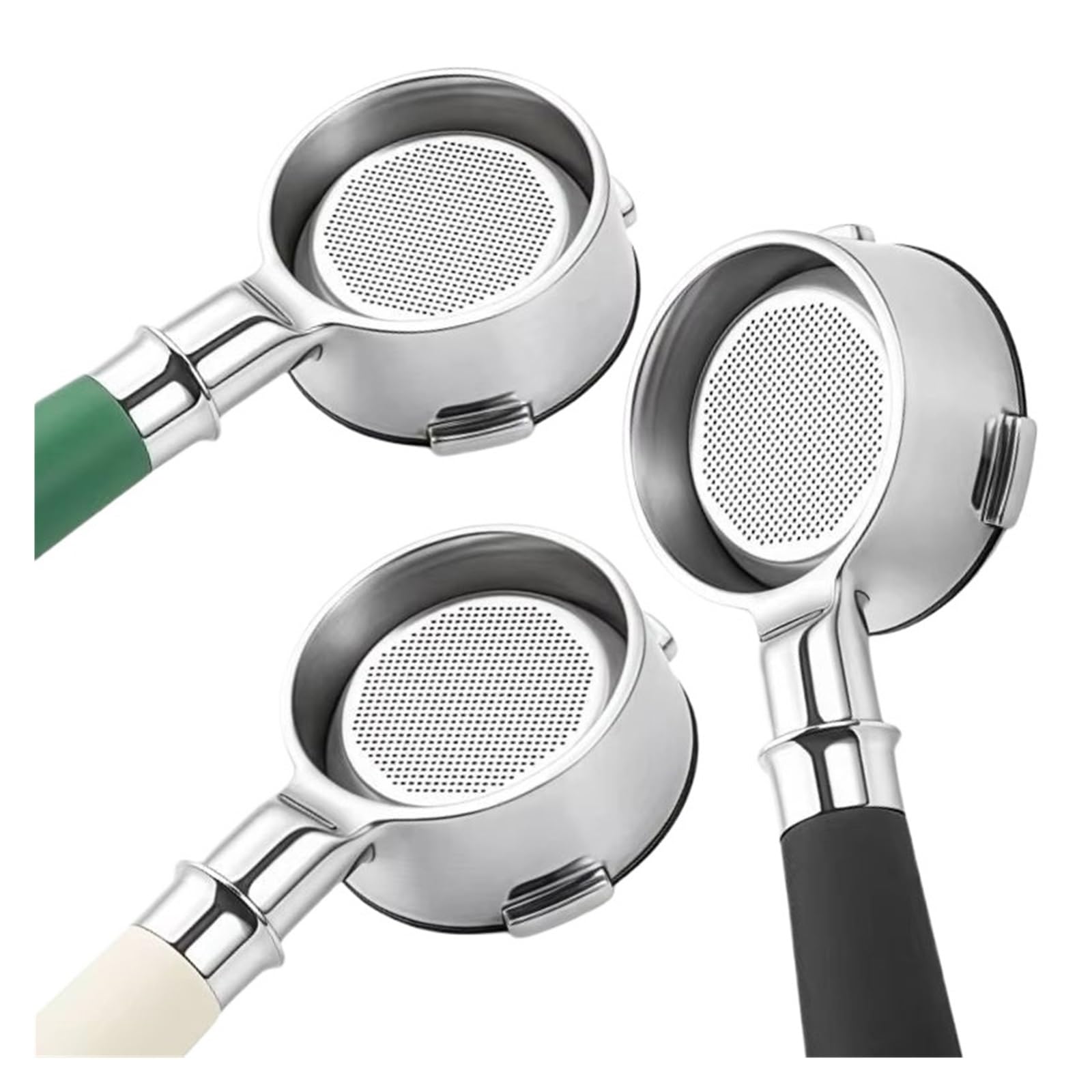 1 Uds. Mango for Máquina De Café Con Cesta De Filtro Portafiltro Sin Fondo De 3 Orejas De 58MM, Compatible Con Barsetto, Accesorios for Cafetera M5300S(Green)