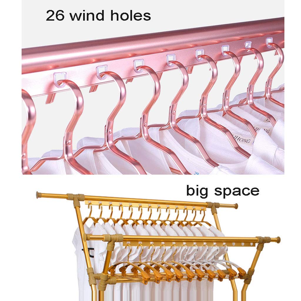 Airer Klappbarer Wäscheständer, Multifunktions-Wäscheständer, Wäscheleine, Handtuchtrockner, stehend, mit 26 Löchern, Schuhregal, Länge verstellbar, platzsparend (Farbe: A) Star of Light