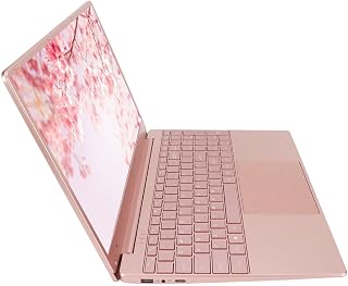 Laptop Fino e Leve de 15,6 Polegadas, Laptop para Jogos 2K IPS HD Display Pink, para CPU N5095 para Gráficos UHD para 11, Com Teclado Numérico de Impressão Digital de (12+1TB