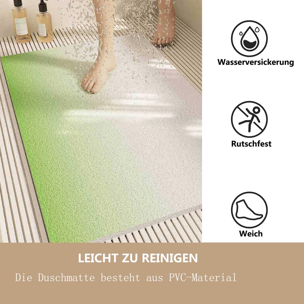 Alfombra Bañera Antideslizante 90X90 cm Alfombrilla de Ducha Loofah de PVC Suave Secado Rápido Sin Ventosas Alfombra para Ducha y Bañera