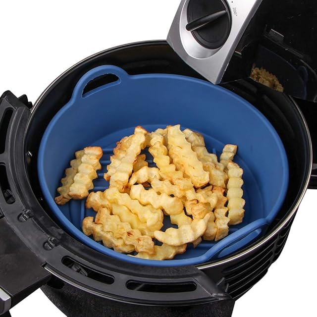 Webake Air Fryer Liners Reusable Silicone Basket Instant Pot 20cm Round Replacement Accessories for Paper Liners, fits 4QT or Bigger Air Fryers