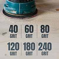 Vista 6 de POWERTEC 10 discos de lijado PSA de grano 60 de 8 pulgadas, papel de lija autoadhesivo de 8 pulgadas, para paneles de yeso, carpintería, pintura