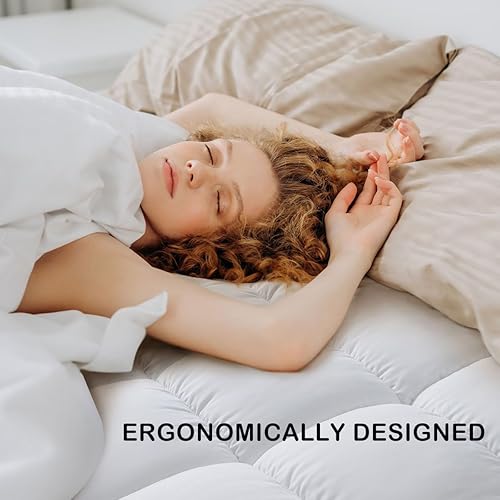 Miniatura 2 de Acnalboma Cubrecolchón Queen extra grueso para dolor de espalda, parte superior de almohada suave de felpa con bolsillo profundo de 8 a 21 pulgadas