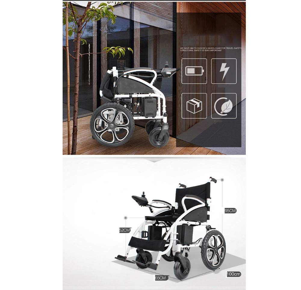 B&MF Portable Electric Wheelchair - Ightweight Portable Smart Chair Personal Mobility Scooter Wheelchai - Airplane Friendly