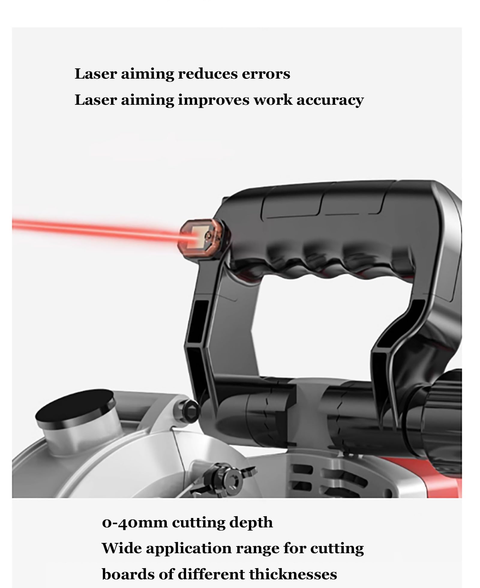 Générique Przenośna piła do betonu z celowaniem laserowym, mała elektryczna piła tarczowa do cięcia ścian z uchwytem, lekka szlifierka ścienna 5500 W, 6500 obr./min, głębokość cięcia 42 mm dla maks