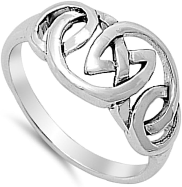 Oxidized Celtic Knot Criss Cross Ring New .925 Sterling Silver Band Sizes 4-11