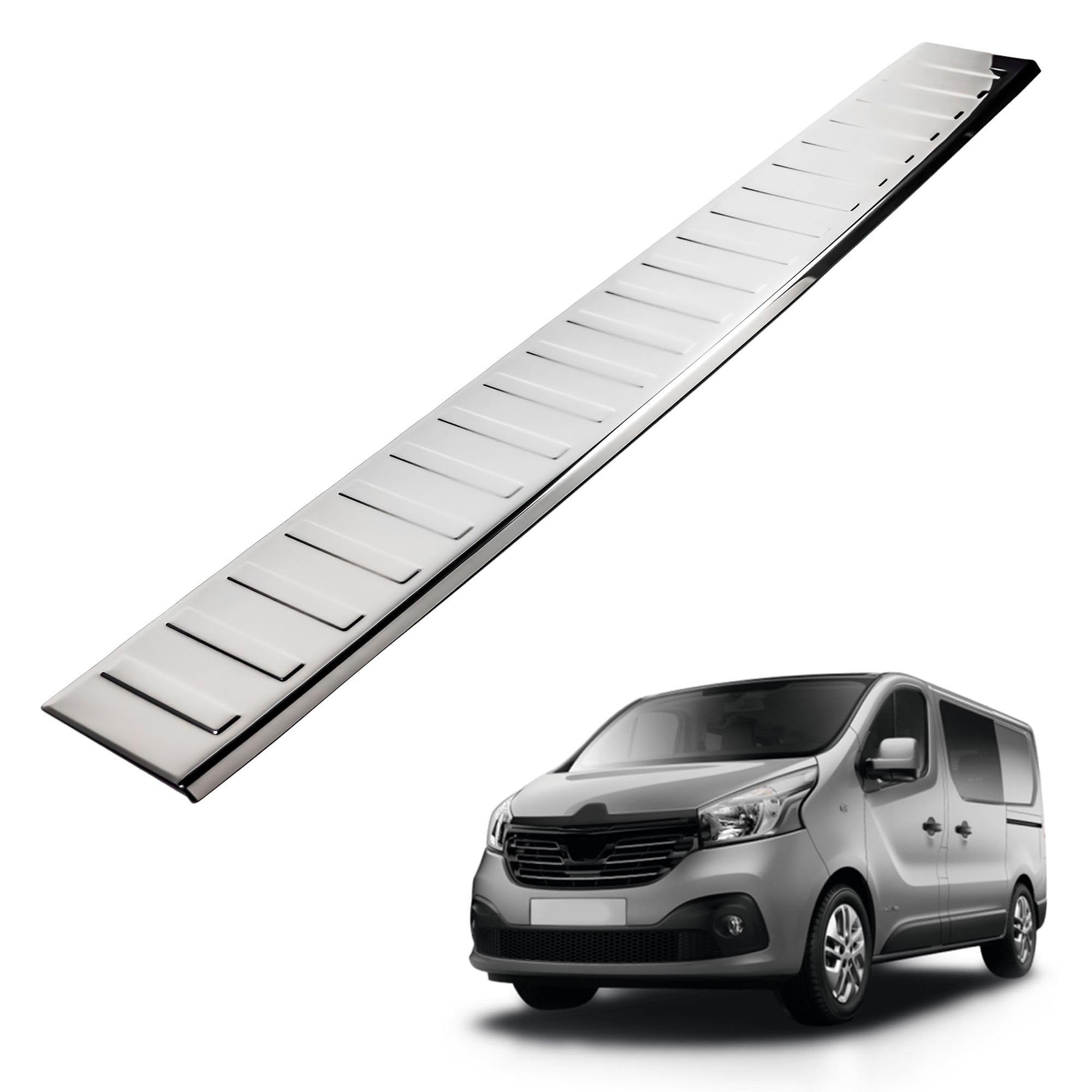 CHROMEMASTER Protezione Paraurti Posteriore Compatibile Renault Trafic 2014+ Acciaio Inossidabile Lucidato Cromo