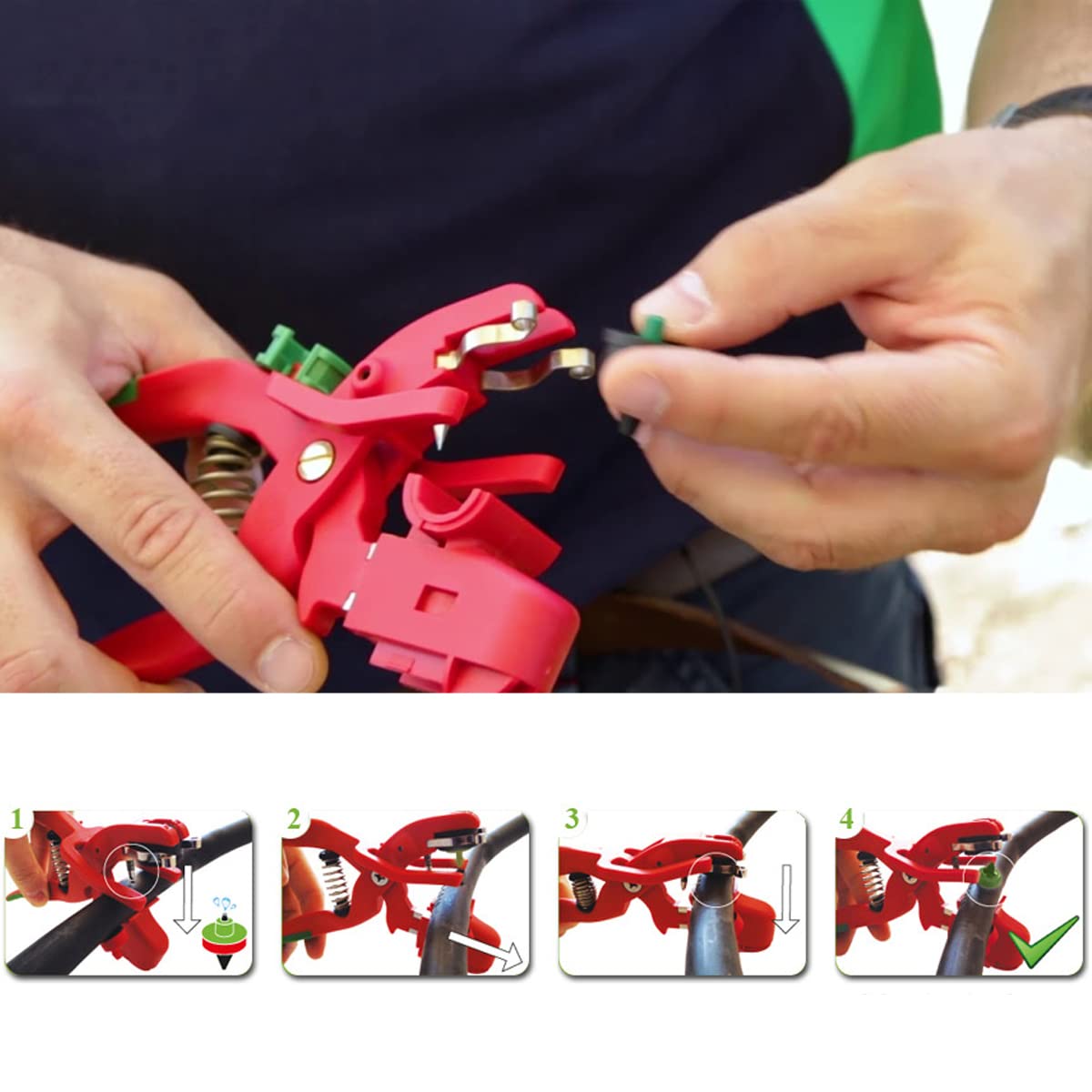 GNCGarden Pinza Drip Clip para el Montaje de goteros. Sin Fugas de Agua y Compatible con la mayoría de los tamaños de goteros medianos. Acessorio riego por Goteo