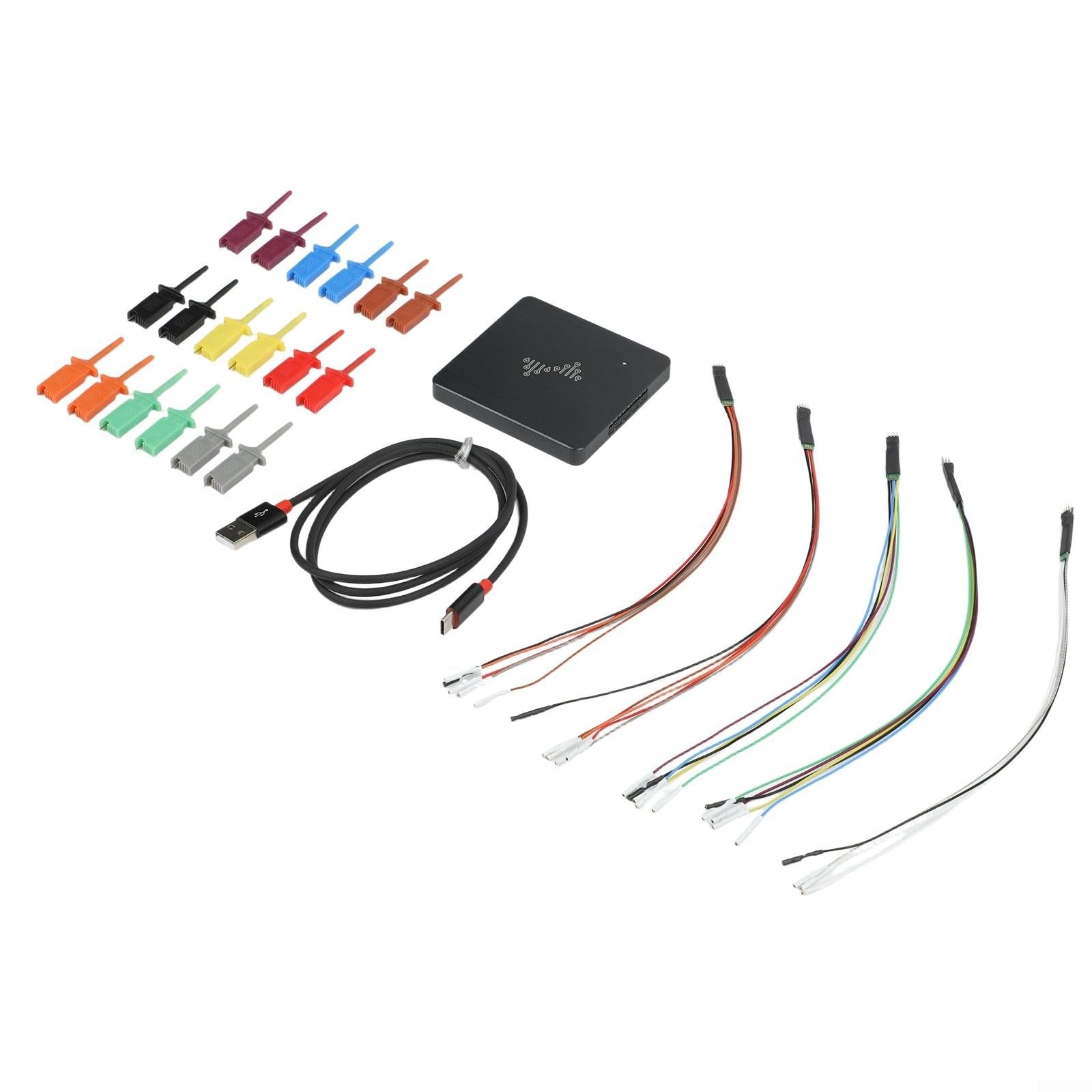 USB Logic Analyzer 16 K 400MHz mit 256MB SDRAM, Typ-C High Speed Sampling für Linux, Open Source Protokoll Decoder Tool Schwarz