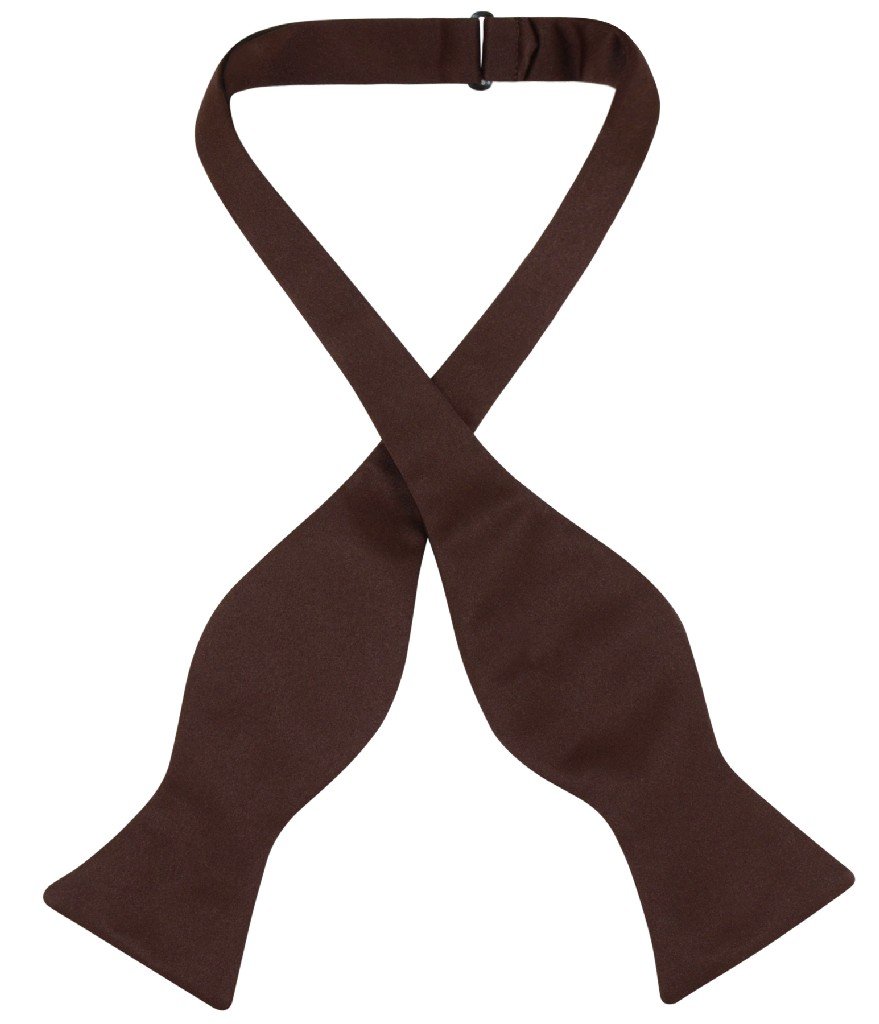 Vesuvio Napoli SELF TIE Bow Tie Solid CHOCOLATE BROWN Color Men's BowTie