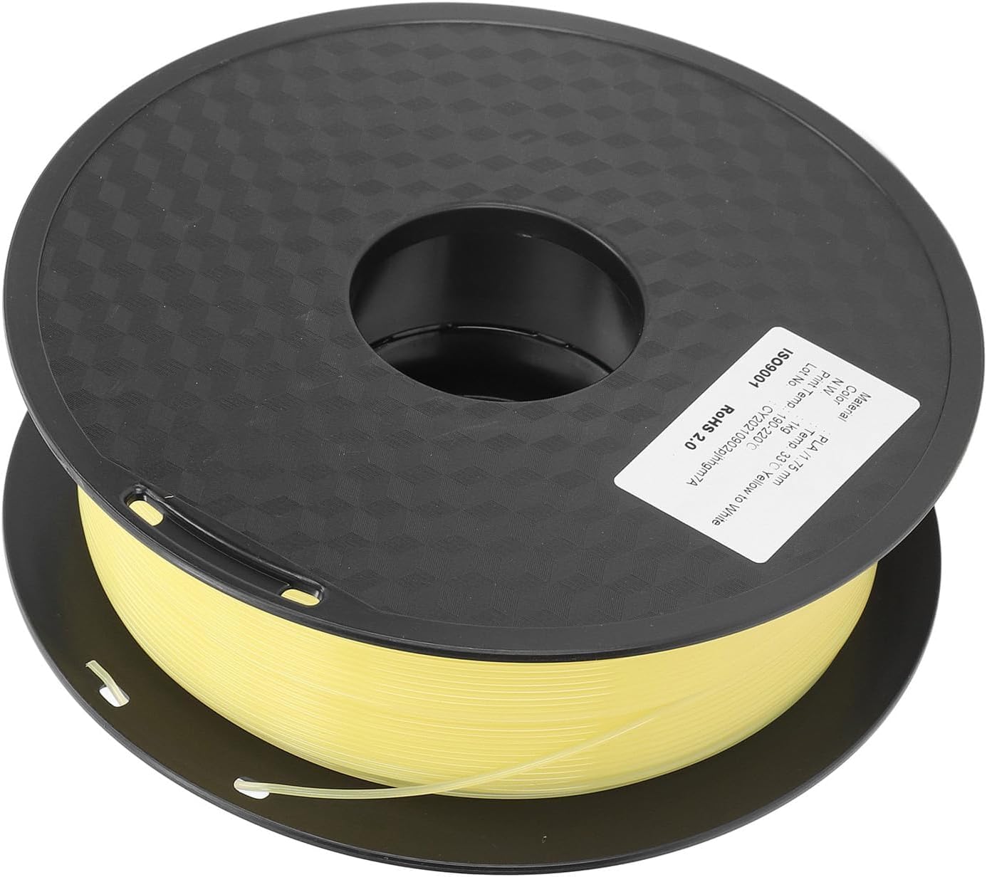 3D Printer Filament 1.75mm PLA, Heat Color Changing from Yellow to White, Consumable for FDM Printing, Smooth Surface Finish, Stable and Durable
