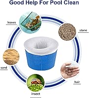 Vista 6 de Paquete de 100 calcetines de piscina para filtros de piscina, filtros de cestas y desnatadores para filtrar desechos y hojas, sistema de filtro