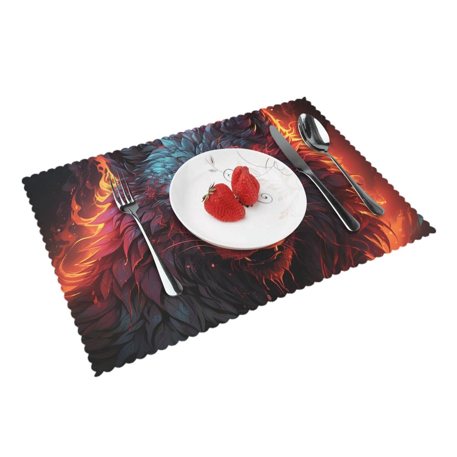 Placemats Set of 4 Heat Resistant Woven Place Mats for Dining Table Burn Together Placemats Washable Wipeable PVC Table Mats Indoor/Outdoor Place Mats for Party Kitchen Decor 30x45 cm