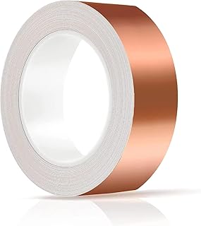 Kupferband Gegen Schnecken 30mm*20M, Schneckenzaun Schneckenschutz Hochbeet, Schneckenabwehr EMI Kapton Tape Abschirmband Kupferfolie Kupferband Selbstklebend Klebeband