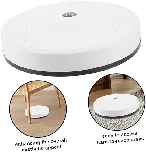 Miniatura 9 de Robot de trapeador de piso de diseño elegante, limpiador automático para el hogar, máquina de barrido y trapeador, batería blanca no incluida