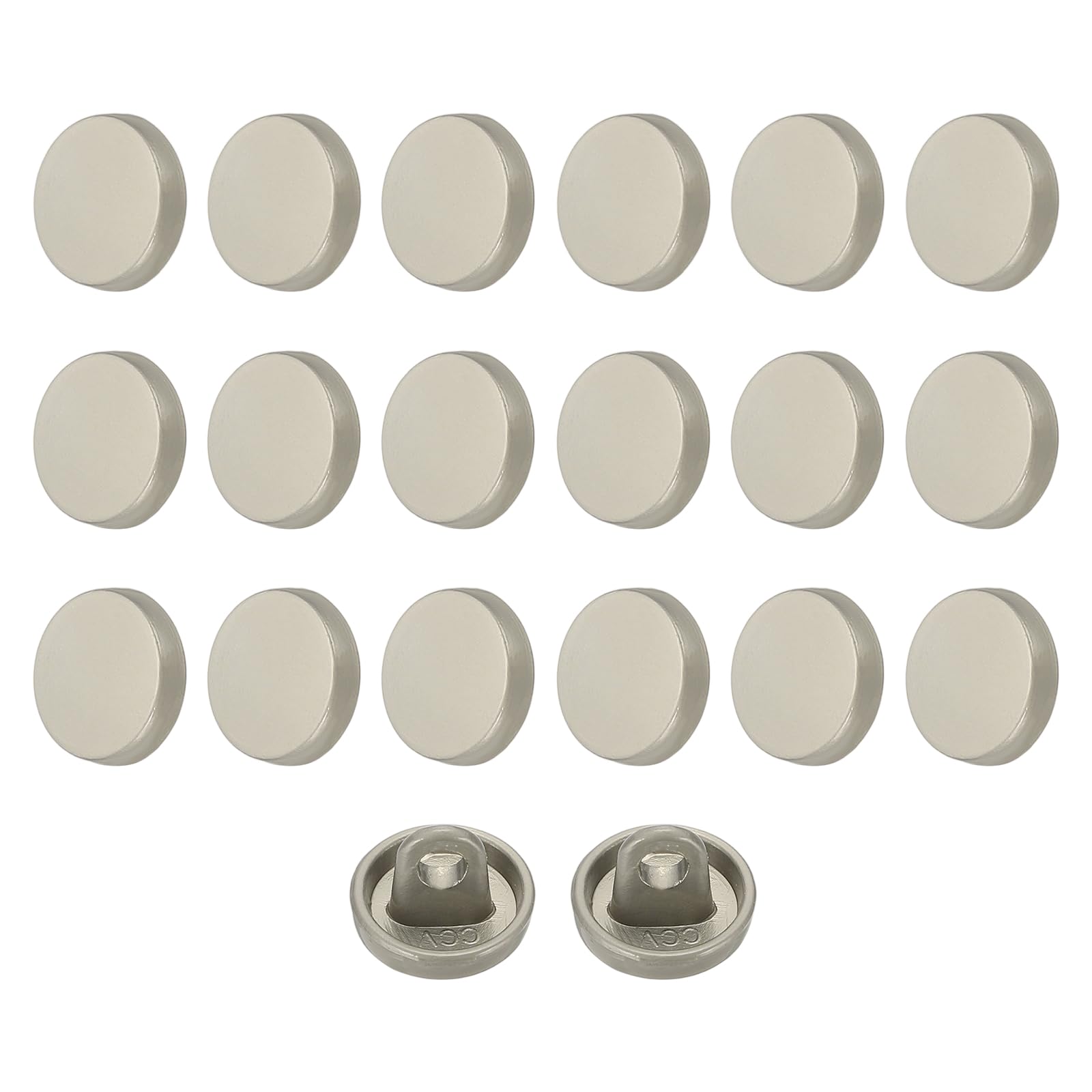 sourcing map 20pcs 14L Metal Round Flat Sewing Buttons Grey