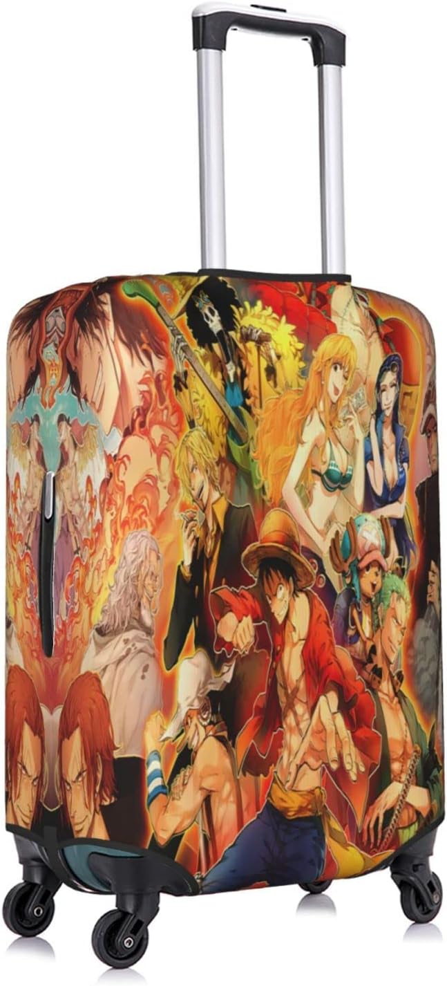 review One Novelty Piece Travel Suitcase Protector Japanese Anime Elastic Luggage Sets Washable Protective Cover With Concealed Zipper Suitable For 18-32 In