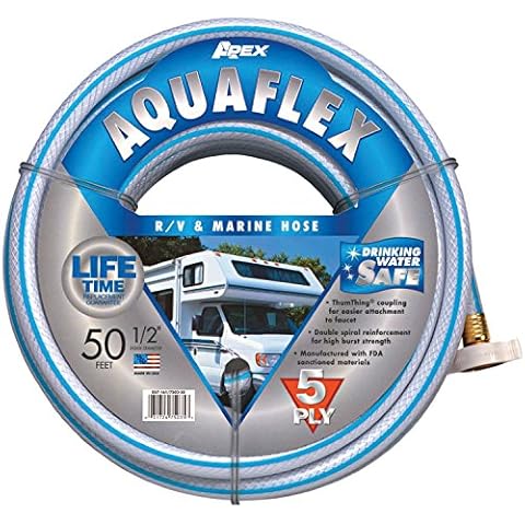 Teknor Apex 7503-50 AquaFlex RV/Marine Hose - 1/2" x 50', White Cover
