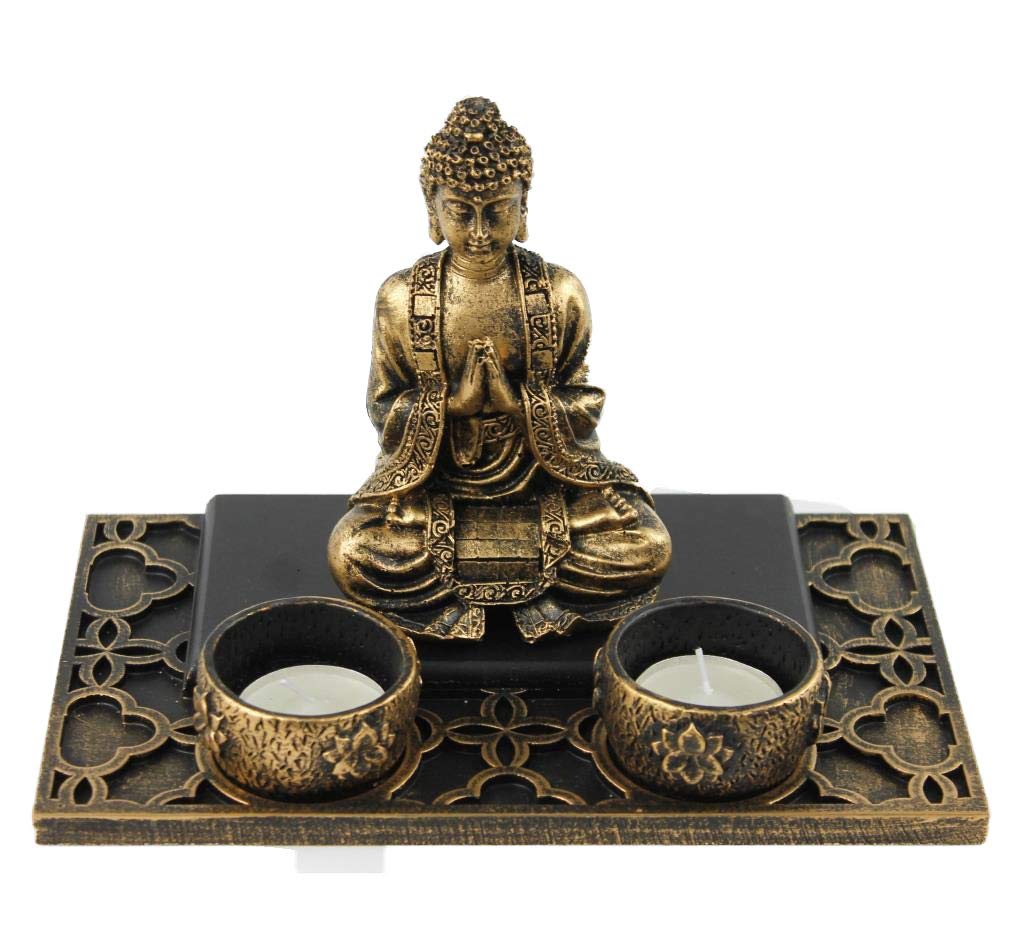 Decohouse - Centro Buda Decorativo - Centro Jardin Velas Zen - Regalo Original Barato