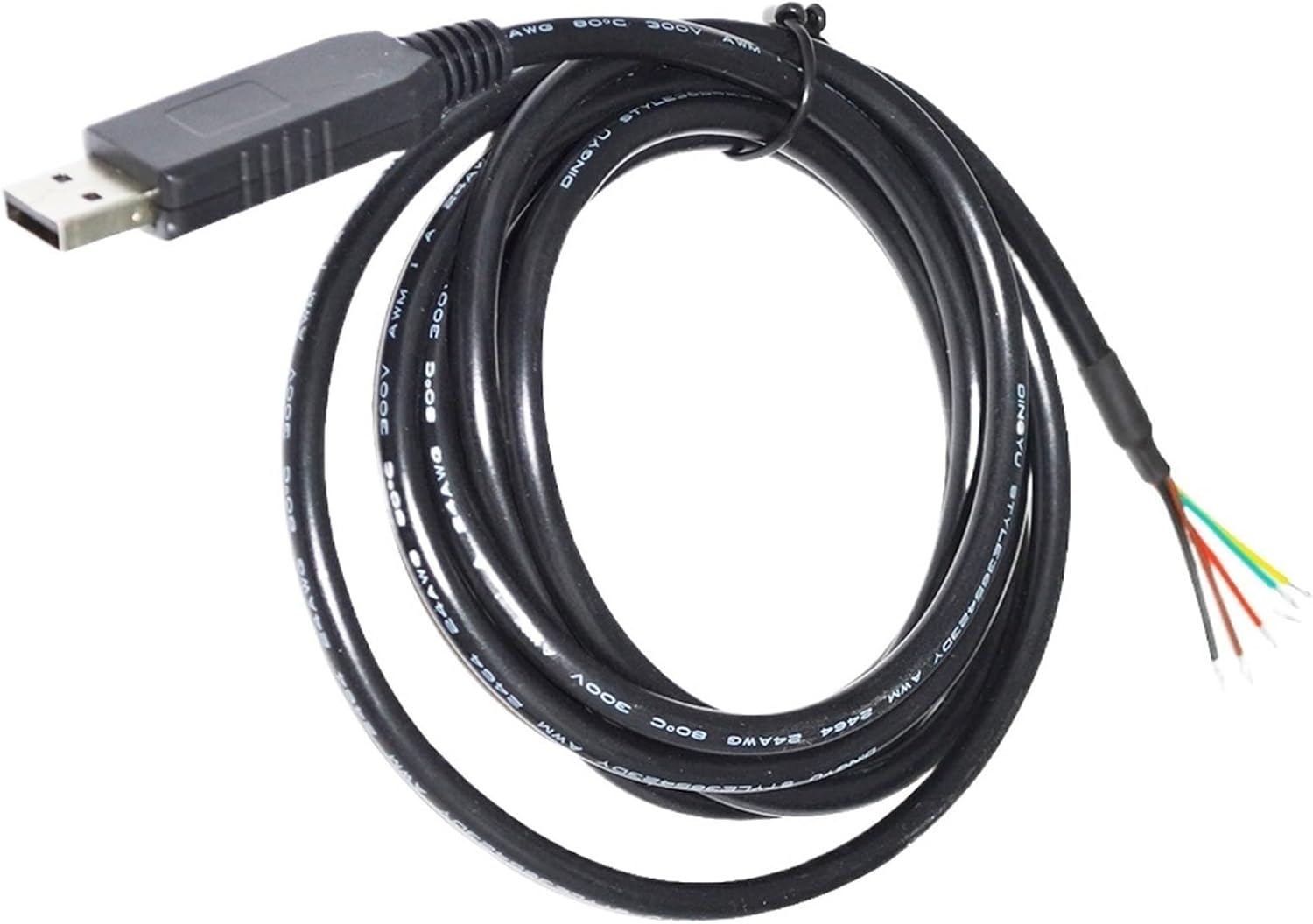 FT232RL CHIP USB to RS232 Converter 6PIN 6P WE Wire END Open Serial Cable Compatible with USB-RS232-WE-1800-BT(1.8M)