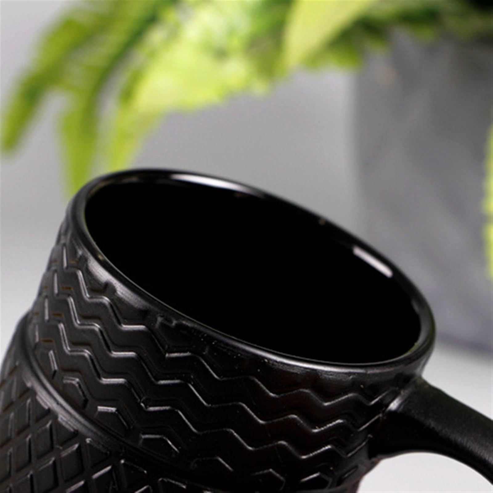 Kubek na wodę Opona Ceramiczny kubek Duża pojemność Porcelana Kawa Mleko Herbata Czarne kubki Prezenty