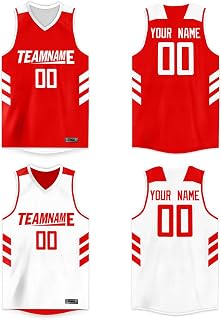 Custom Basketball Jersey Reversible Printed Name Number Athletic Blank Team Uniform for Men/Youth