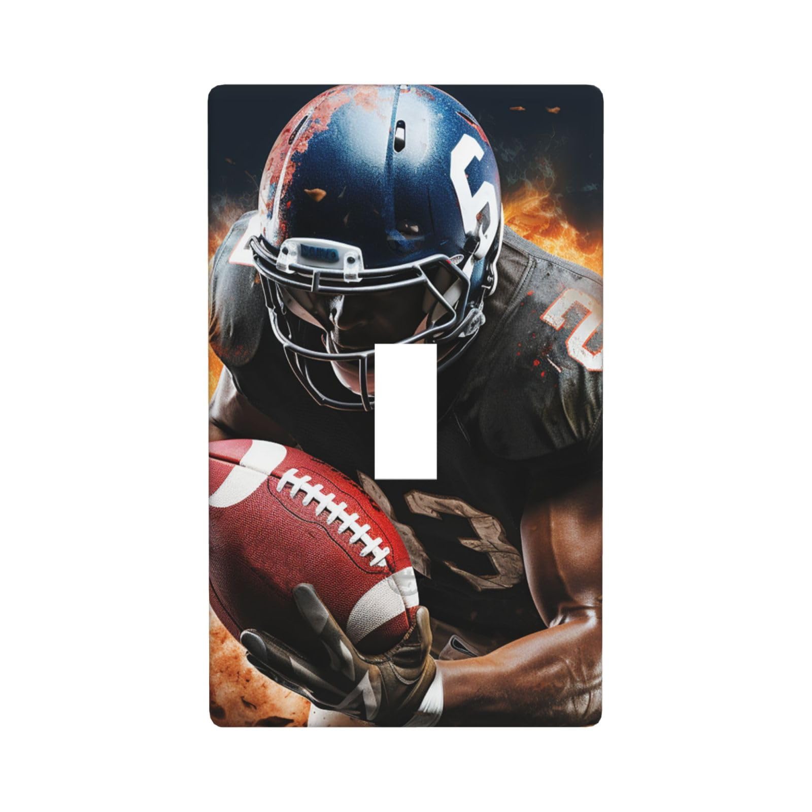 Nonhai Cool American Football Decorator Wall Plate Cover Single Toggle Light Switch Cover Wallplates Blank Electrical Rocker Switch Plate Covers For Electrical Outlets Decorative 1 Gang 4.5" X 2.76"