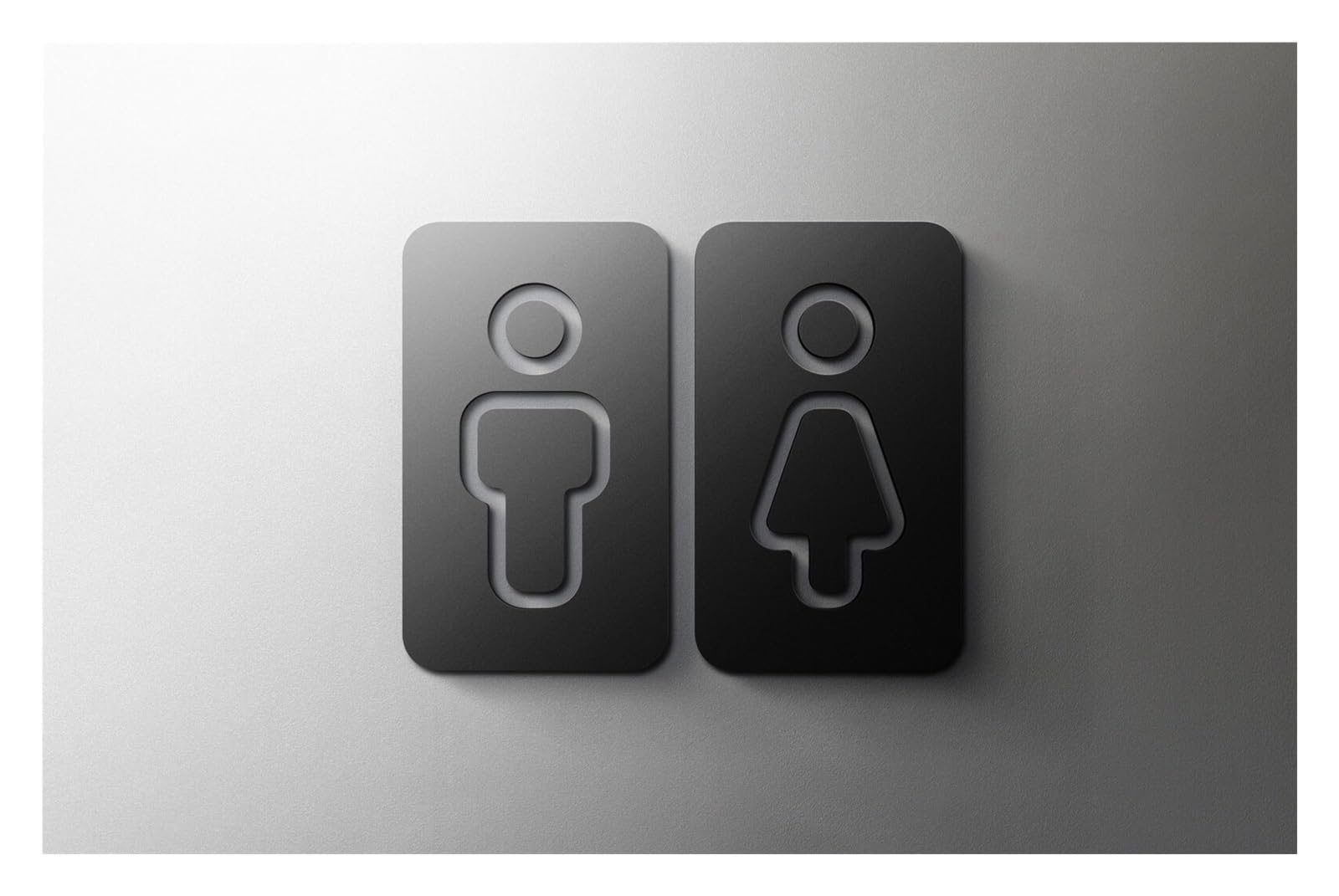 Signalisation des Toilettes Plaque de signalisation de toilette de couleur noire, en acrylique 3D, porte de salle de lavage, étiquette d'art murale, autocollant, support de Wc, panneau de signalisatio