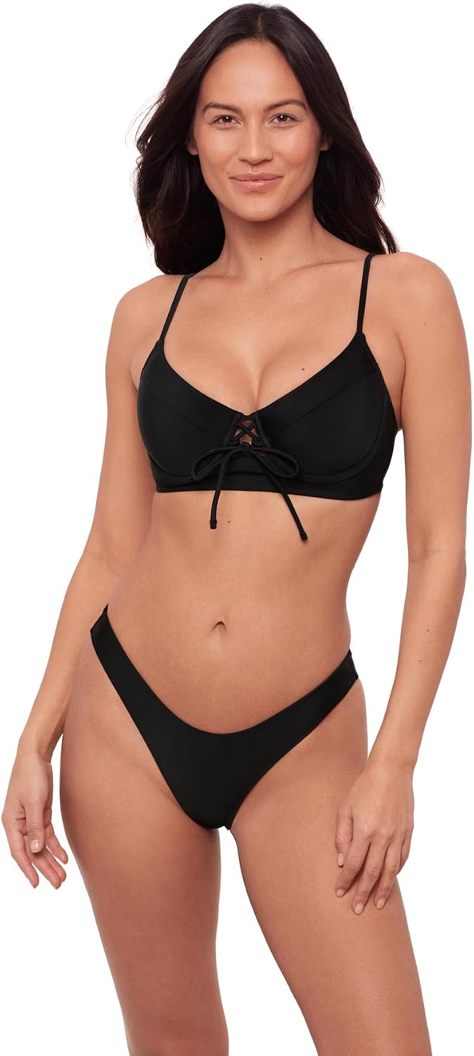 Sports Illustrated Women's Underwire Laceup Bikini Top